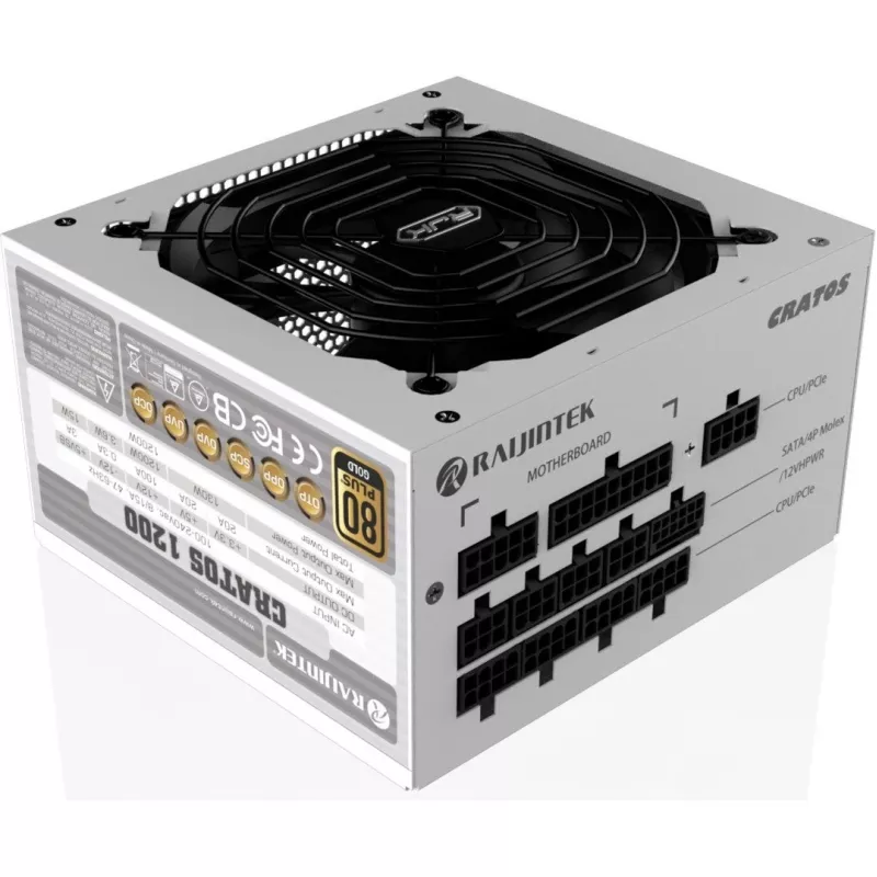 CRATOS 1000 bianco, alimentatore PC bianco, cable management, 1000 Watt