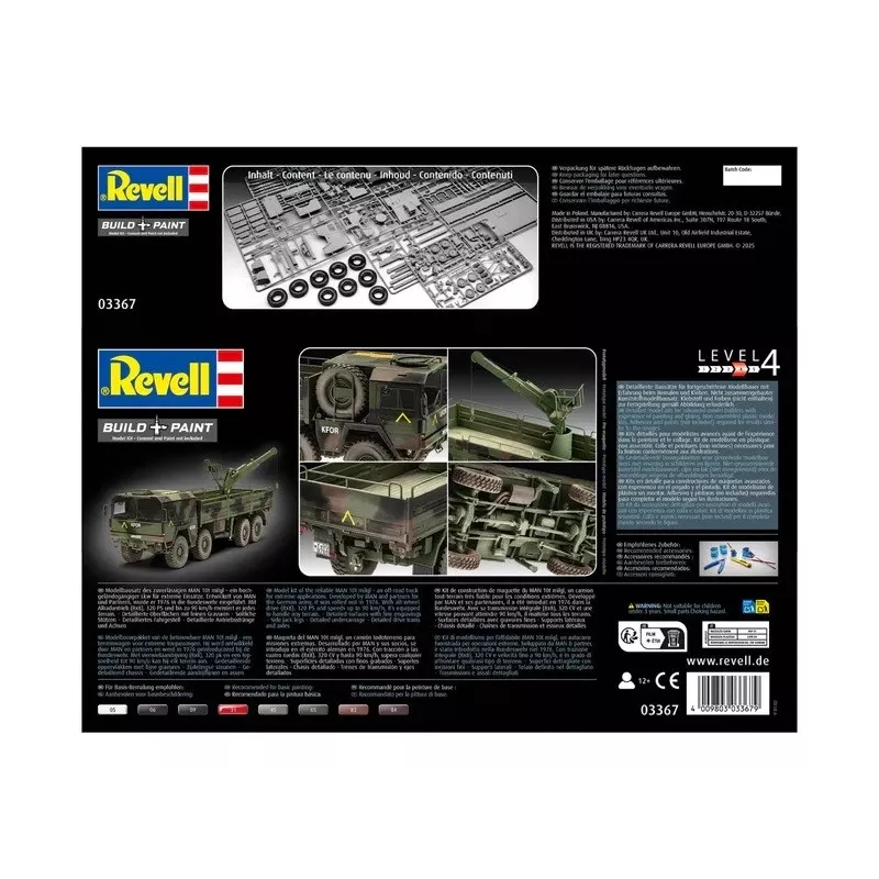 Kit di montaggio modello in plastica REVELL Man 10T Milgl 8x8 autocarro scala 1/35