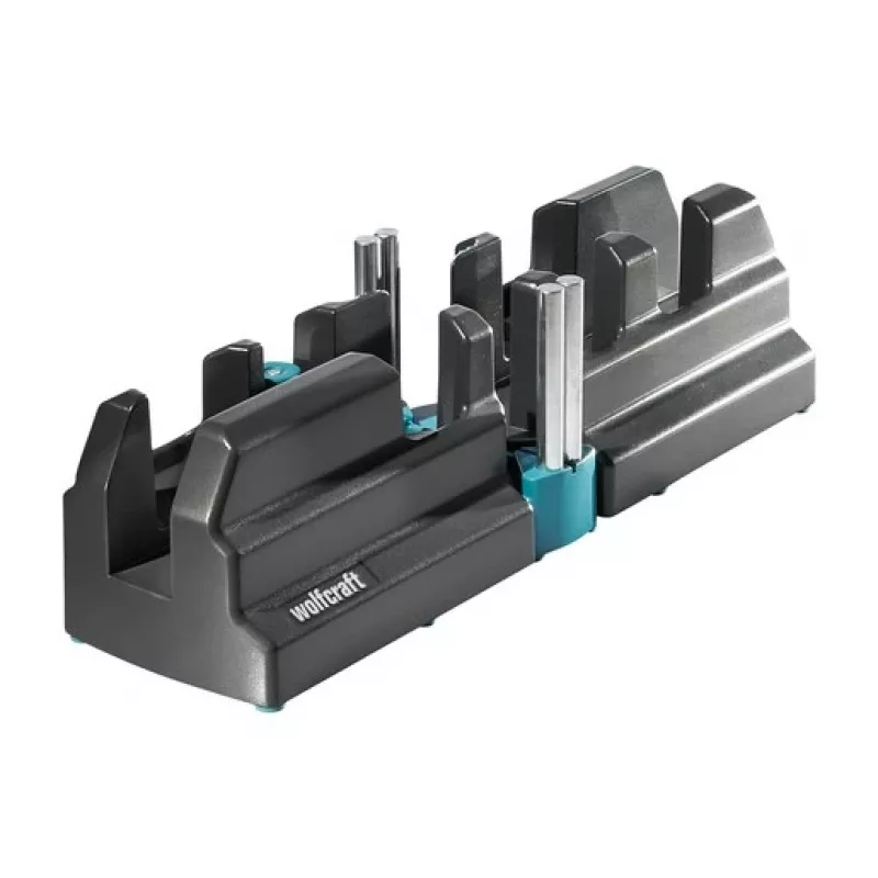 Cassetta per tagli obliqui e battuta Wolfcraft 6948200 — guida per tagli obliqui, campo di misura 85–180°, per tavole fino a 3 cm, nera