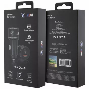 Caricabatterie da auto 20W PD-QC 3.0 ricarica rapida nero