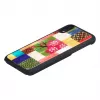 Custodia per cellulare iKins per iPhone XR — motivo fiori di ciliegio, nero