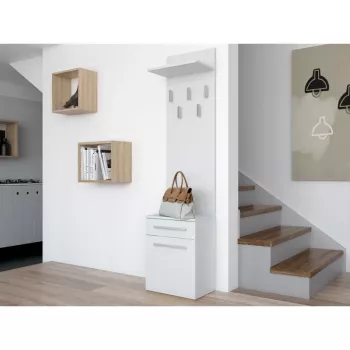 Appendiabiti Top e shop DUO WIESZAK BIEL — truciolare, bianco, 5 ganci