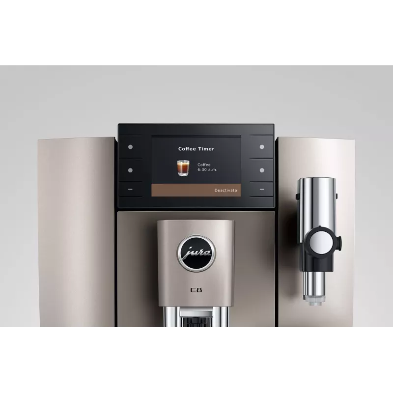 Macchina per espresso JURA E8 automatica 1,9 l argento – 15 bar, display 3,5 pollici, macinacaffè, montalatte
