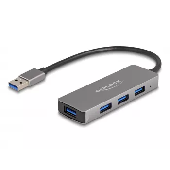 Hub USB DeLOCK 63171 3.2 Gen 1 Type-A 5000 Mbit/s grigio