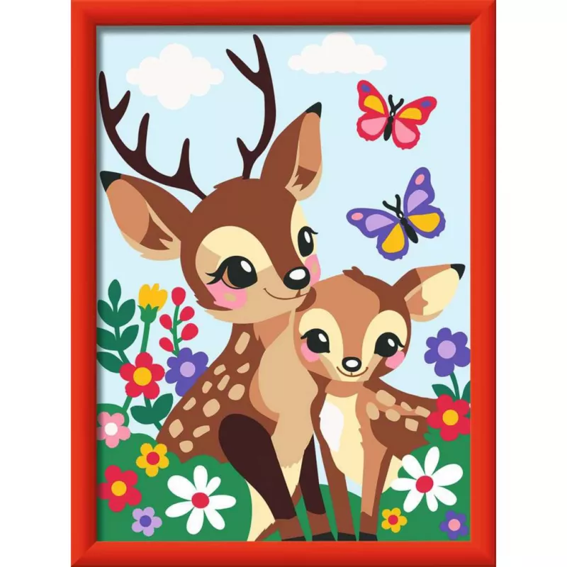 Set pittura con numeri Ravensburger CreArt Glücklicher Hirsch — set di pittura su tela numerata