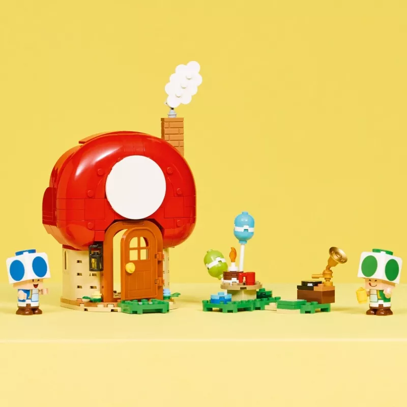 Set LEGO Super Mario Party im Toad-Haus 72041 con funzioni di gioco interattive