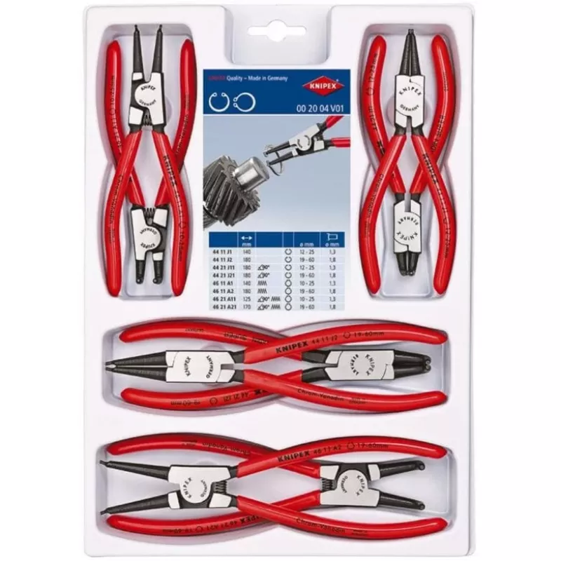KNIPEX SET PINZE PER ANELLI ELASTICI 8 pz.