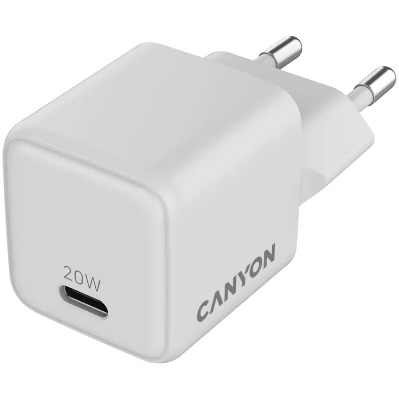 Caricabatterie CANYON CU20C GaN 20W 1xPD EU bianco