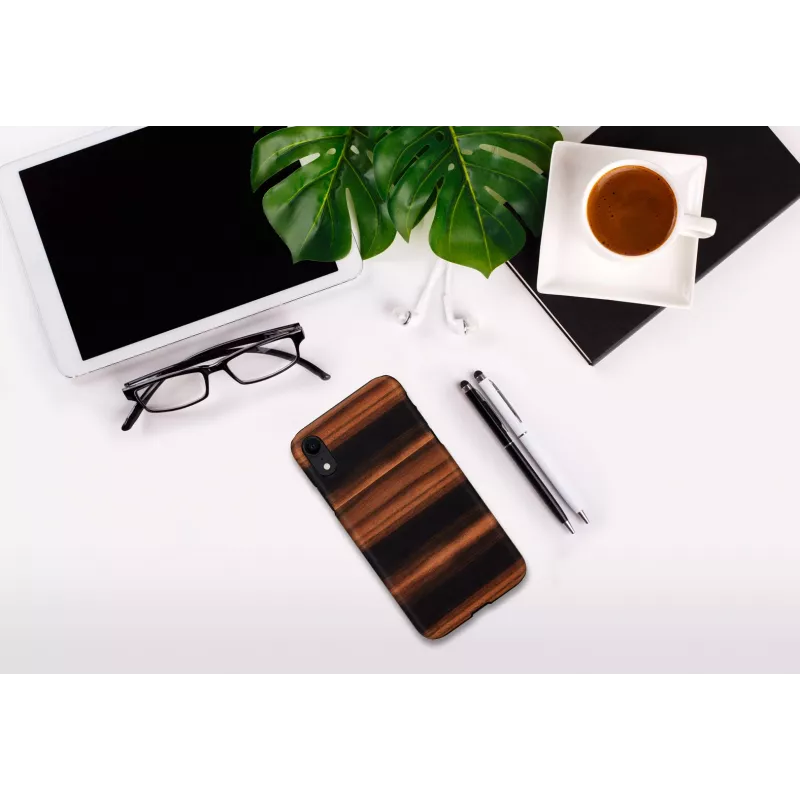 Custodia per smartphone man and wood per iPhone XR — nero ebano, guscio rigido protettivo