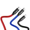 Cavo USB BASEUS Colorfone CAMLT-BSY01 1,2 m USB A 3 x USB C nero, rosso, blu