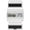 Contatore elettronico bidirezionale trifase Qoltec | Contatore di consumo energetico per guida DIN | 400V | 100A | LCD | 4P