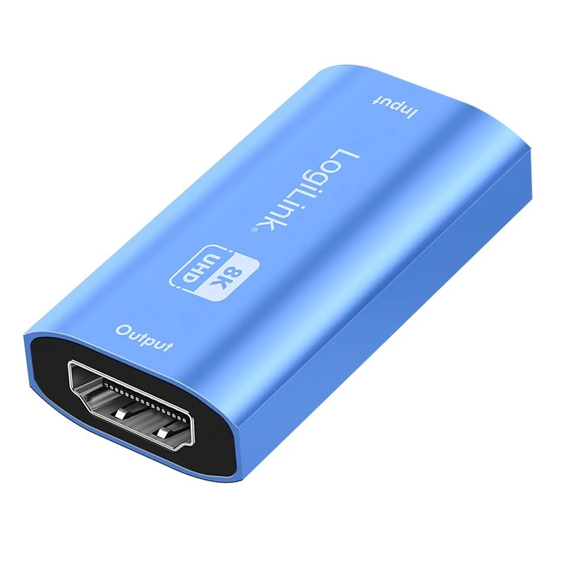 Ripetitore HDMI, 20m, 8K 60Hz, HDCP 2.3, alluminio, blu
