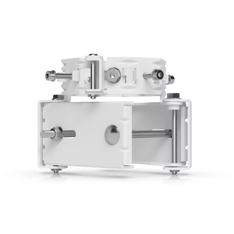 Ubiquiti UACC-Wave-AP-Micro-Mount staffa di montaggio su palo per 4 Wave AP Micro, acciaio inox, palo 25–76 mm, bianca