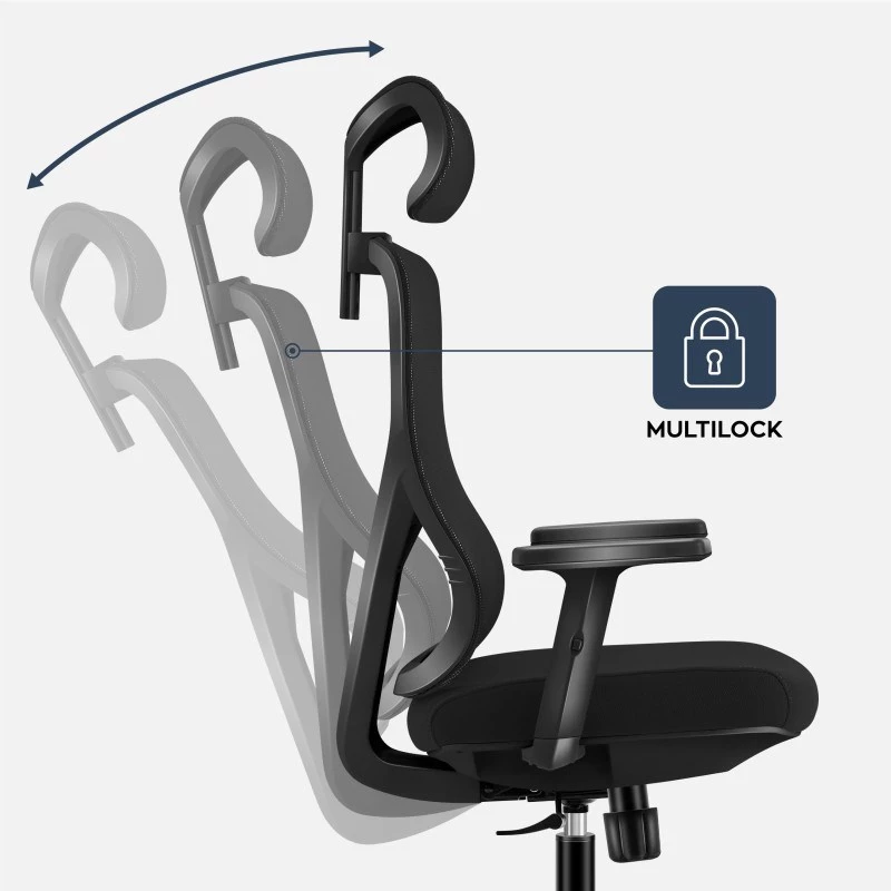 Sedia da ufficio girevole mark adler Manager 3.3 nero — design ergonomico, base girevole