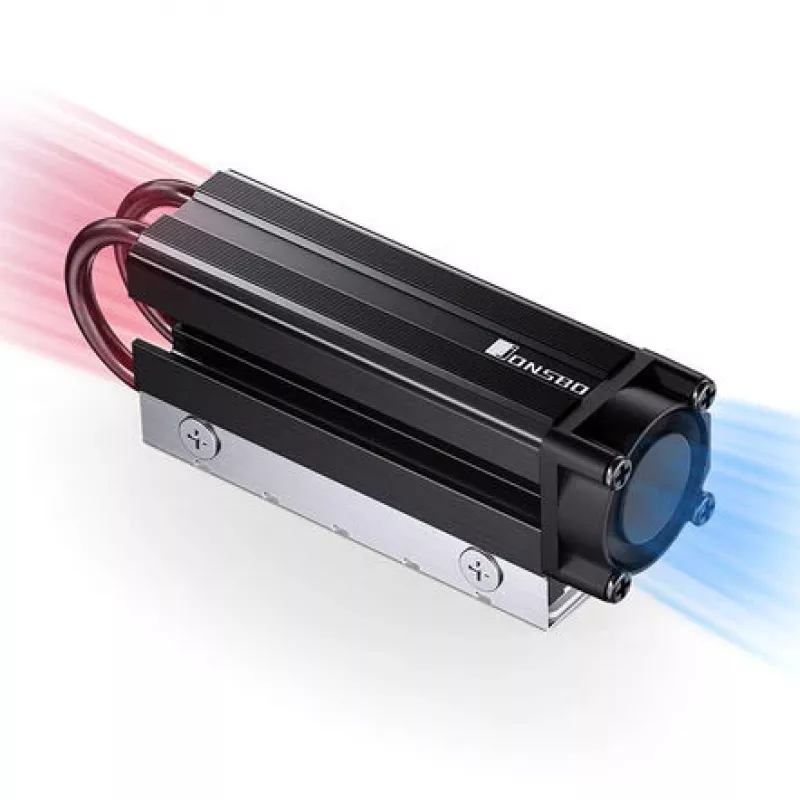 Dissipatore per SSD M.2 Jonsbo M.2-7 nero — dissipatore passivo per unità M.2, design in alluminio piatto