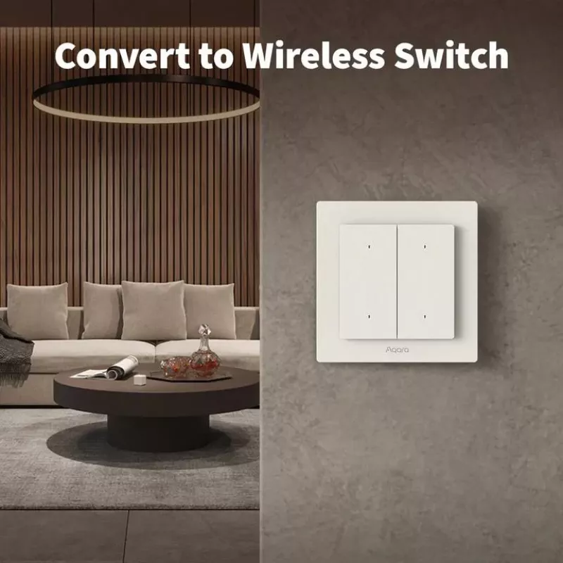 Interruttore luminoso AQARA H2 EU (4 tasti, 2 canali) (WS-K08D) – interruttore a parete Zigbee e Thread con 2 relè