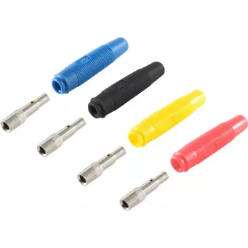 Set connettori femmina a banana ShiverPeaks BS56215-SET — set di connettori maschio a banana, multicolore (blu, giallo, nero, rosso)