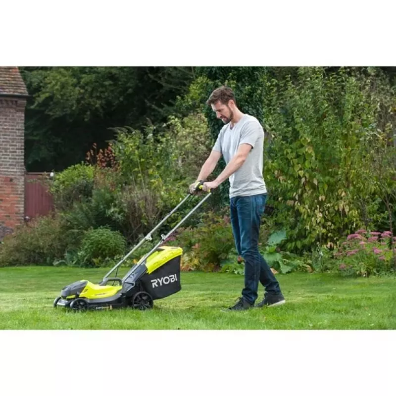 Ryobi OLM1833B Rasaerba a spinta a batteria nero, verde