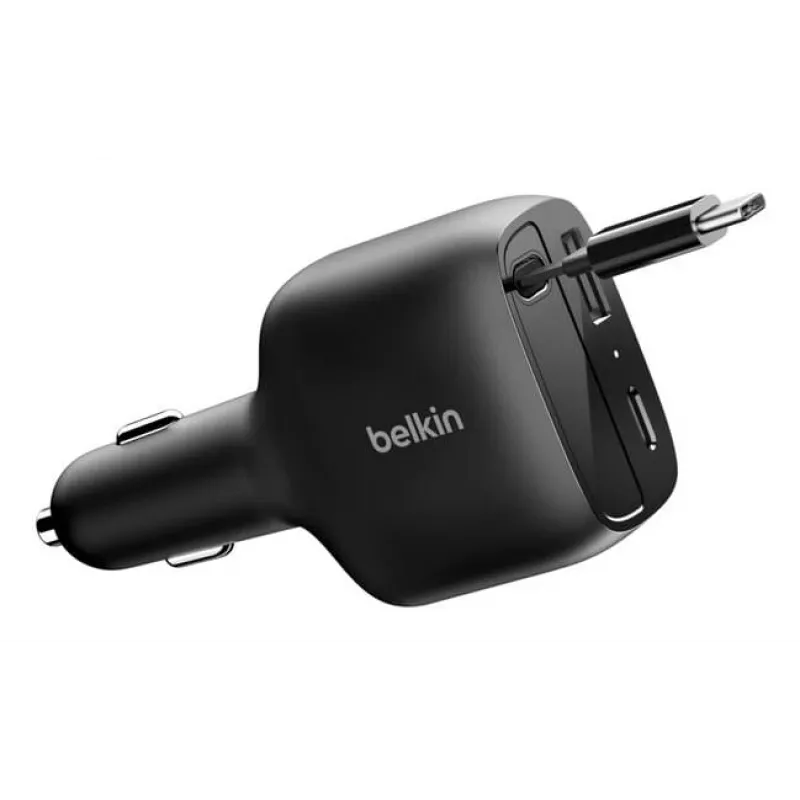 Belkin 75W 2 porte con cavo USB-C retrattile per auto - cavo (CCC001HQBK)