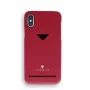 Custodia posteriore con porta carte VixFox per Samsung S9 — cover protettiva rosso rubino con porta carte