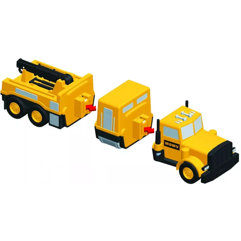Set veicoli Popular Playthings Mix or Match Vehicles Construction nero giallo