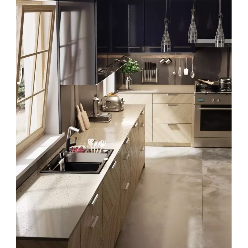 DEANTE nero opaco MAGNETIC lavello in granito 1-BOWL