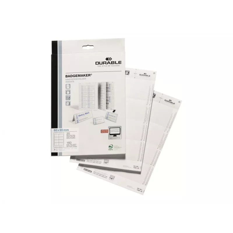 Inserto portanome Durable 1456-02 60x90 mm bianco