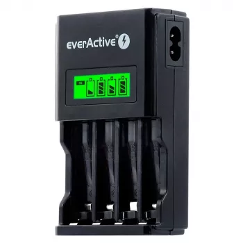 Caricabatterie everActive NC450B — caricabatterie 4 celle AAA, 110/230V AC, nero