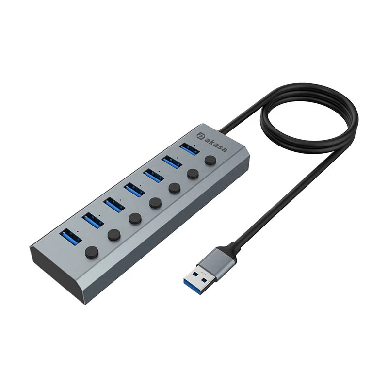 Hub USB Akasa AK-HB-21BKCM alluminio USB 3.2 Gen 1 5000 Mbit/s