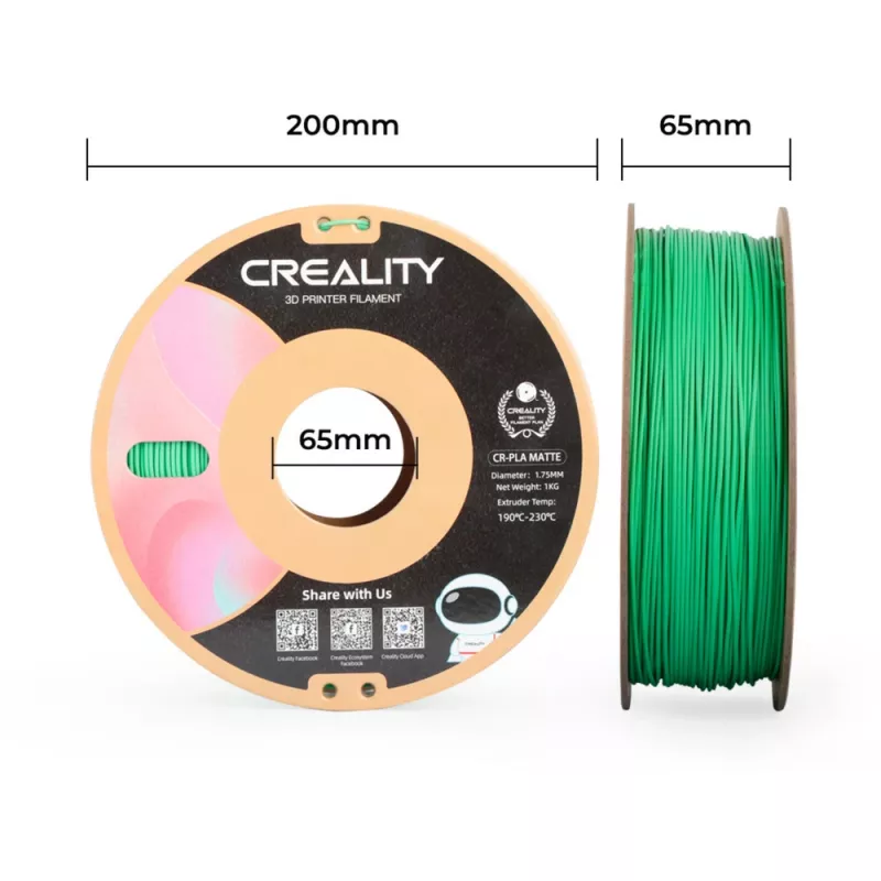 Materiale per stampa 3D Creality 3301010301 Acido polilattico PLA verde 1 kg 1,75 mm