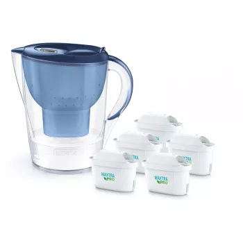 Caraffa filtrante BRITA Marella XL con 5 cartucce MAXTRA PRO, blu