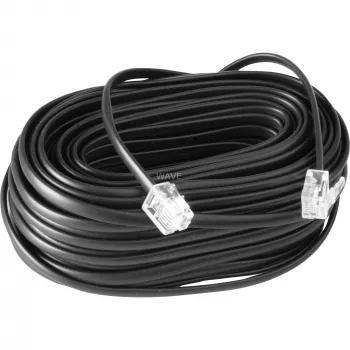 Wentronic Goobay Cavo di collegamento modulare, nero, 10 m - connettore maschio RJ11/RJ14 (6P4C) a connettore maschio RJ11/RJ14 (6P4C) (50319)