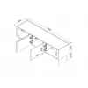 Cama FELLINI mobile TV 150x40x52 oliva + piano in rovere oliato