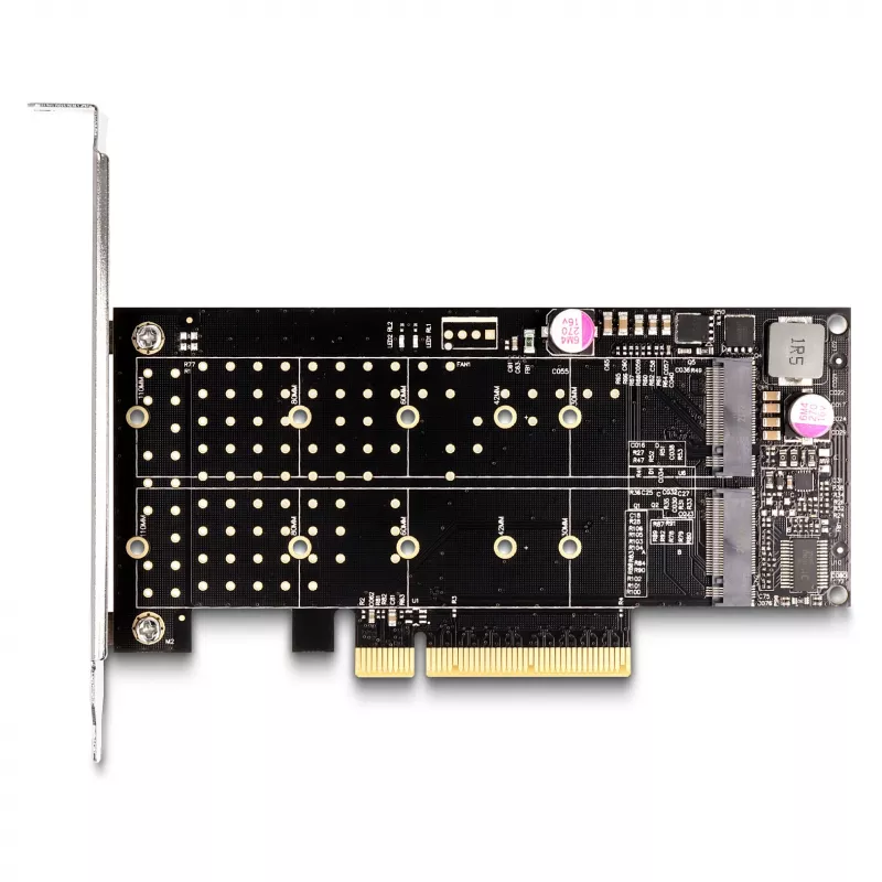 Scheda PCI Express x8 DeLOCK a 2 x interne NVMe M.2 Key M Bifurcation Low Profile