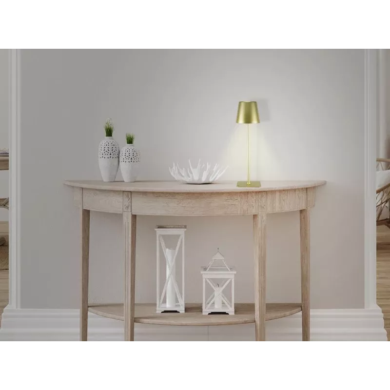 Beper P201UTP116 lampada da tavolo LED ricaricabile, 1,5 W, interruttore touch, dimmerabile, adattatore per bottiglia da 33 mm, resistente all'acqua, oro