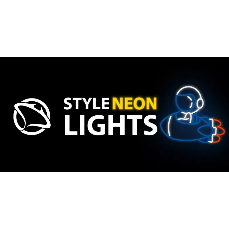Lampada decorativa neon MANTA SNL90MT Style Neon Lights — motivo astronauta su razzo