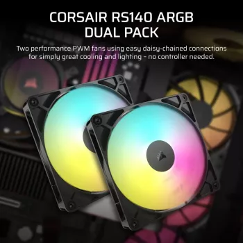 Ventola Corsair RS140 ARGB 14 cm nero 330-1700 RPM