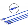 Cavo di ricarica USB 3in1 ShiverPeaks 14-50071 — Micro B, USB-C 8-Pin, 1,2 m, blu