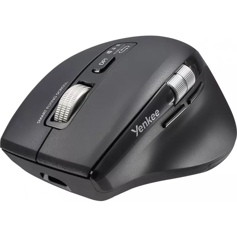 Mouse wireless YENKEE SPIN DUAL 2095BK — mouse ottico compatto dual-mode, modello YMS 2095B SPIN