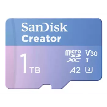 SanDisk Creator scheda di memoria microSD 1TB con alte velocità di trasferimento fino a 190 MB/s