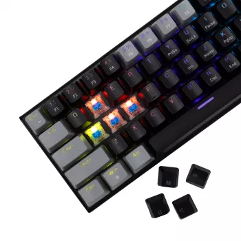 Tastiera meccanica gaming White Shark Wakizashi GK-002121V2 — telaio nero/grigio, switch US Blue