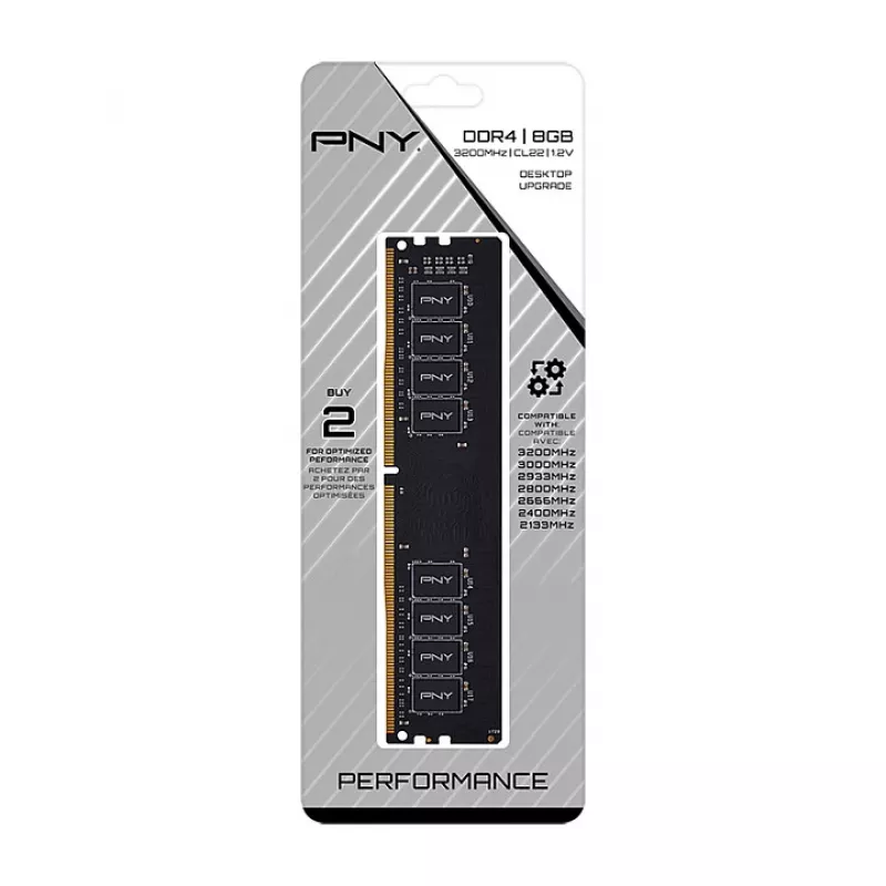 PNY MD8GSD43200-TB - 8 GB - 1 x 8 GB - DDR4 - 3200 MHz - DIMM 288 pin