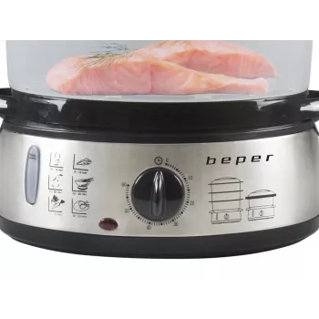 Cuocivapore Beper BC.250 3 cestelli piano cottura 800 W acciaio inox