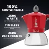 Bialetti Moka Induction Caffettiera moka 0,1 L rosso argento