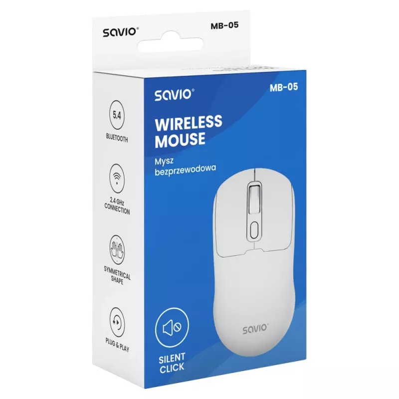 Mouse Savio MB-05 universale ambidestro Bluetooth 1600 DPI