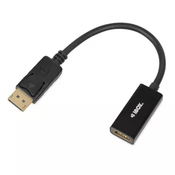 Adattatore cavo DisplayPort a HDMI IBOX iadp4k — DisplayPort (connettore maschio) a HDMI (connettore femmina), connettore dritto, supporto 4K, argento