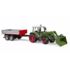Trattore giocattolo BRUDER Fendt Vario 211 con caricatore frontale e rimorchio laterale