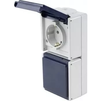 as - Schwabe 62462 presa da parete IP54 grigia (62462)