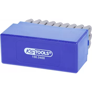Set di punzoni per lettere KS TOOLS 27 pz. modello 156.0468 — punzoni in metallo per lettere e numeri, set da 27 pezzi
