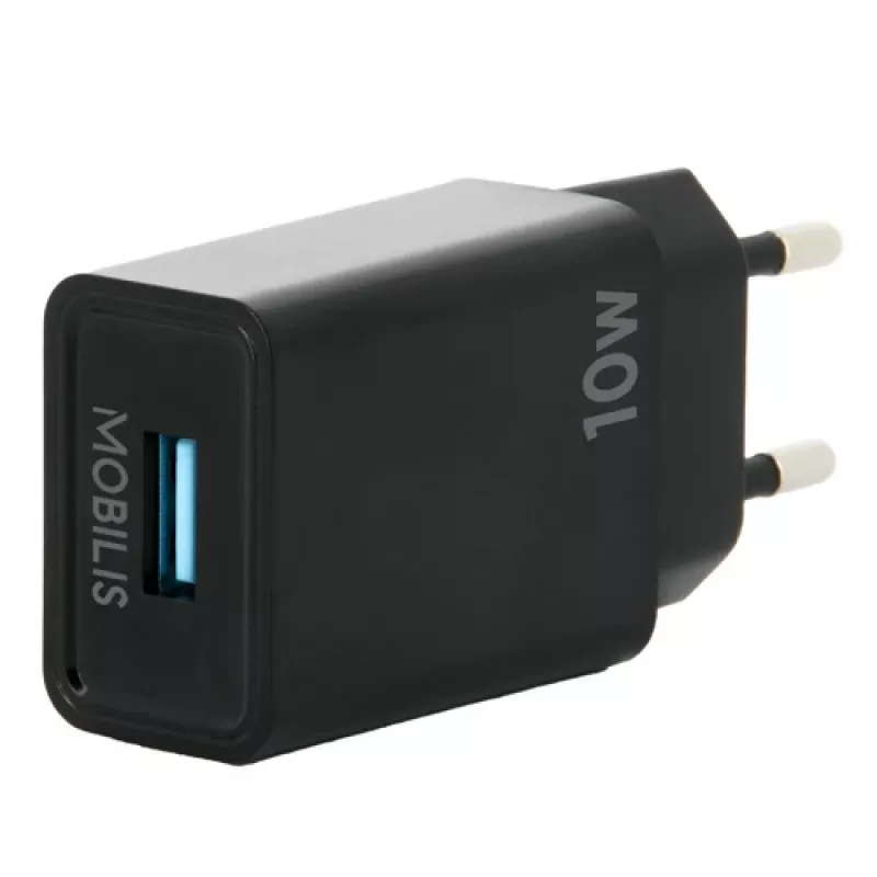 Mobilis - alimentatore - rapido - 10,5 Watt - QC (USB) - nero - Europa (001360)